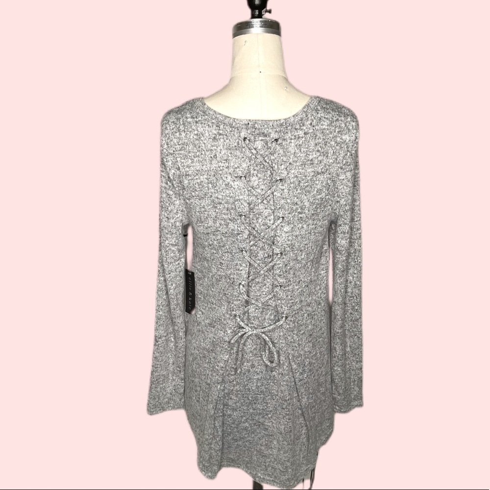 Ellie & Kate Lace Up Back Sweater